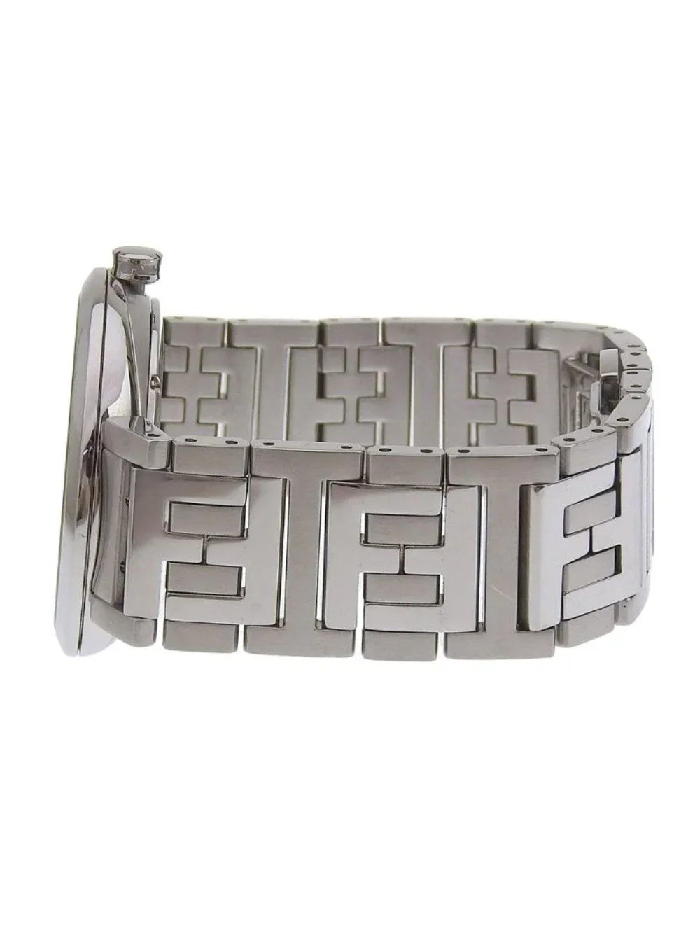 Fendi Forever Date Stainless Steel Quartz Analog Display Black Dial Watch
